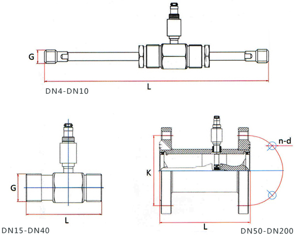 dn100涡轮流量计外形图