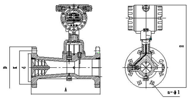 dn50旋进旋涡流量计外形图