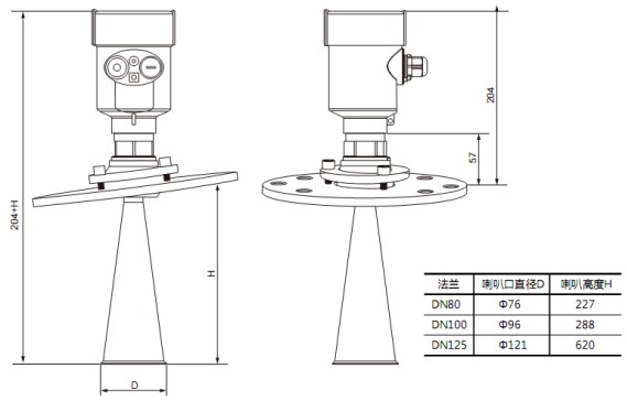 导波雷达水位计RD706外形尺寸图