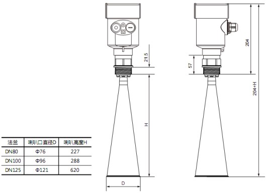 雷达液位计RD708外形尺寸图