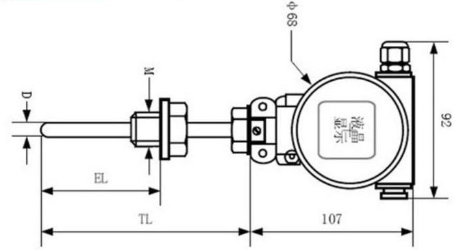 投入式温度变送器外形尺寸图